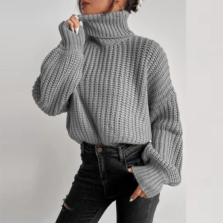 Autumn And Winter Fashion Fall Shoulder Long Sleeve Knitted Loose Pull - Wear and Wander