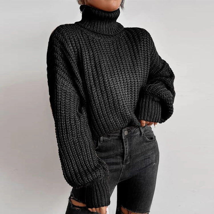 Autumn And Winter Fashion Fall Shoulder Long Sleeve Knitted Loose Pull - Wear and Wander