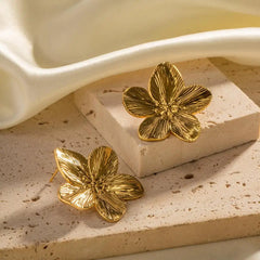 New Trendy Stainless Steel Butterfly Stud Earring Charm 18K Gold Plated High Quality Statement Waterproof Jewelry Gift