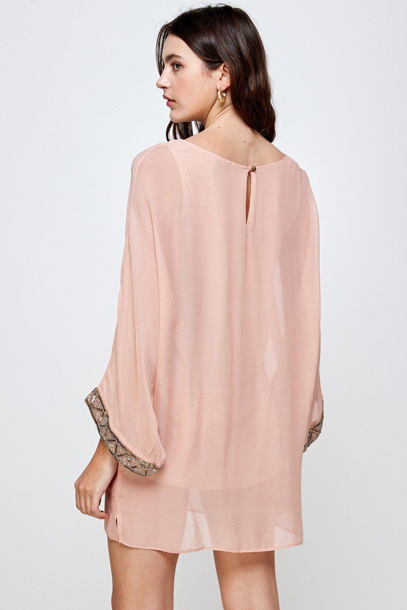 Batwing Sleeve Shift Dress – Effortless Flow and Elegance - Wear and Wander