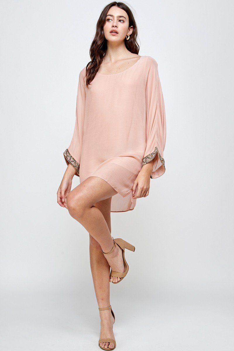 Batwing Sleeve Shift Dress – Effortless Flow and Elegance - Wear and Wander