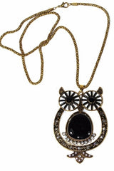 Big Owl Shimmer Pendant Necklace - Wear and Wander