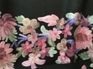 Black and Pink Embroidered Wrap - Wear and Wander