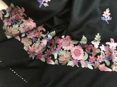Black and Pink Embroidered Wrap - Wear and Wander