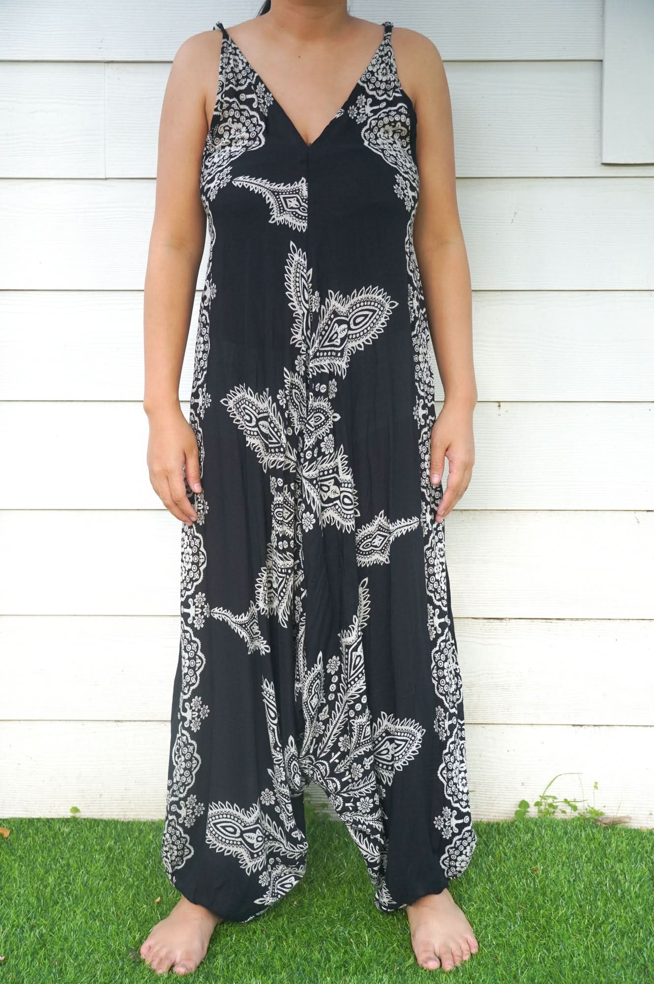 Black Butterfly Hippie Jumpsuits, Boho Rompers, Festival Clothing - Wear and Wander