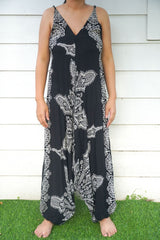 Black Butterfly Hippie Jumpsuits, Boho Rompers, Festival Clothing - Wear and Wander
