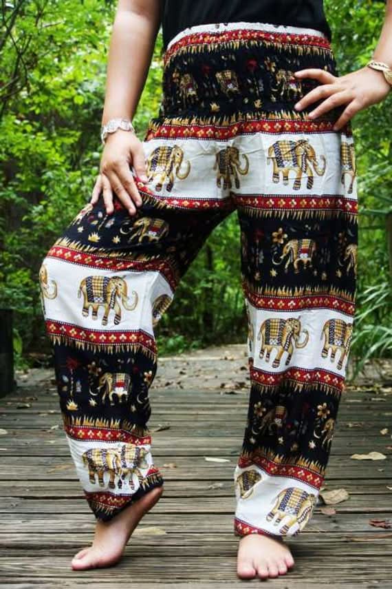 Black ELEPHANT Pants Women Harem Pants Boho Pants - Wear and Wander
