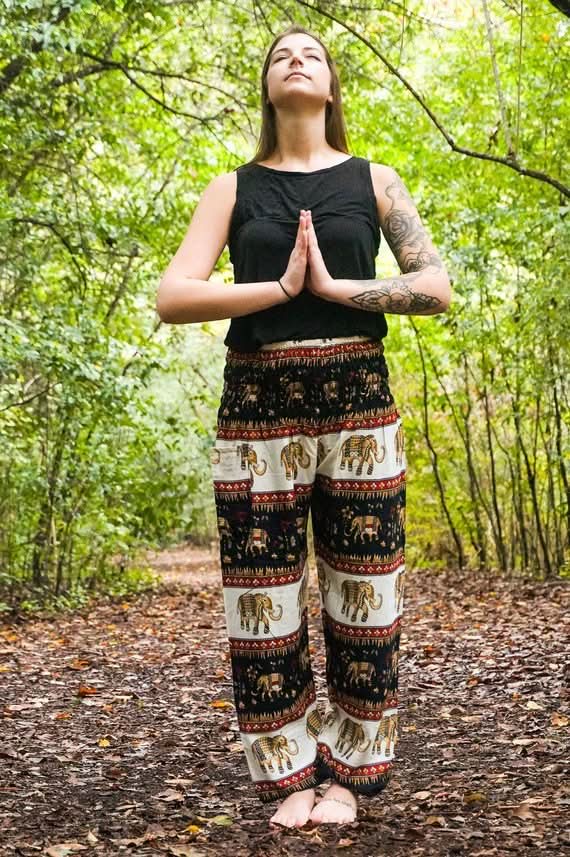 Black ELEPHANT Pants Women Harem Pants Boho Pants - Wear and Wander