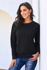 Black French Terry Cotton Blend Sweatshirt - Wear and Wander