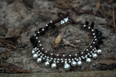 Black Silver Bell Boho Anklet - Wear and Wander