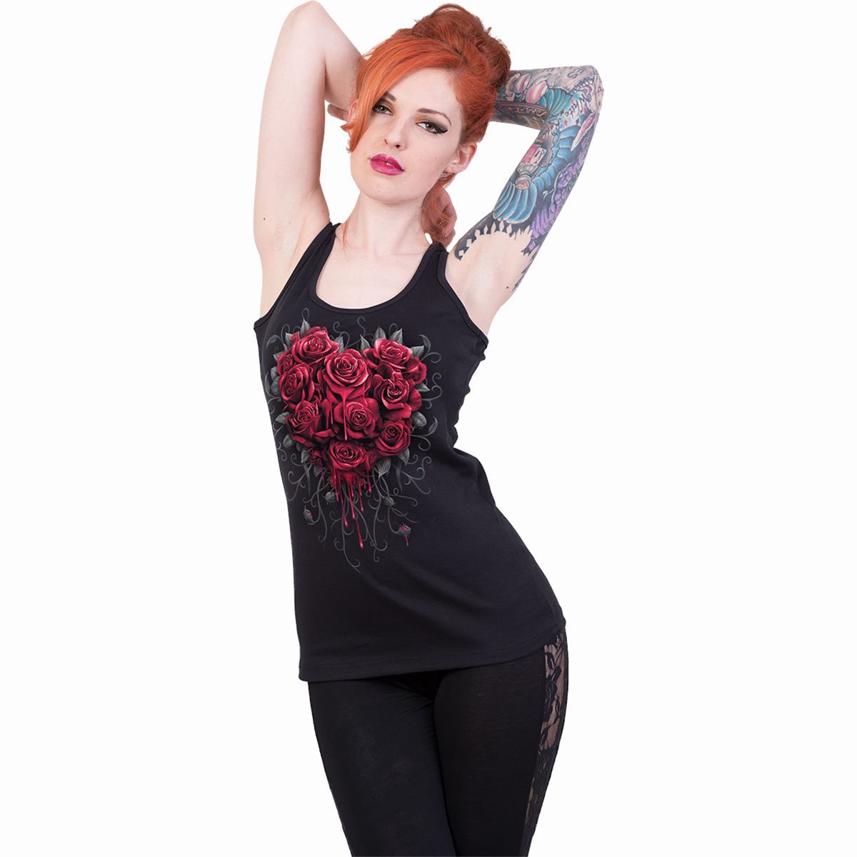 BLEEDING HEART - Razor Back Top Black - Wear and Wander