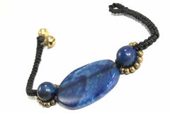 Blue Agate Slice & Rounds Bracelet - Wear and Wander