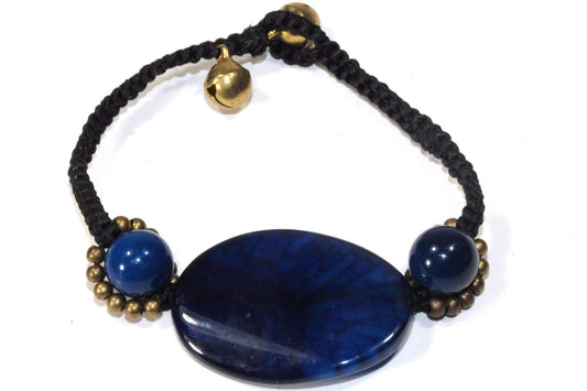 Blue Agate Slice & Rounds Bracelet - Wear and Wander