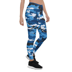 Blue Camo Leggings for Women - Wear and Wander