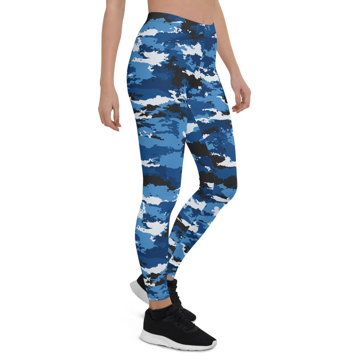 Blue Camo Sports Leggings - Wear and Wander