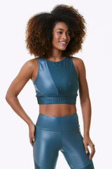 BLUE MAGIC CROPPED SPORTS BRA - Wear and Wander