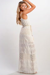 Boho - Inspired Embroidered Maxi Dress with Adjustable Straps - Wear and Wander