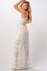 Boho - Inspired Embroidered Maxi Dress with Adjustable Straps - Wear and Wander