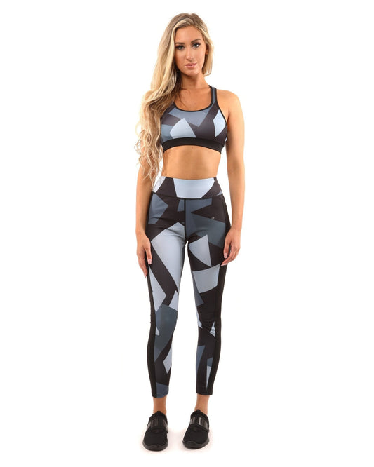 Bondi Set - Leggings & Sports Bra - Black/Grey - Wear and Wander