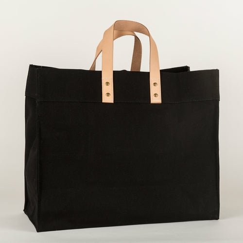 Box Tote Bag Canvas and Leather - Wear n Wander