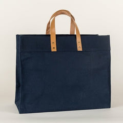 Box Tote Bag Canvas and Leather - Wear n Wander