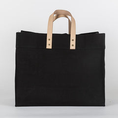 Box Tote Bag Canvas and Leather - Wear n Wander