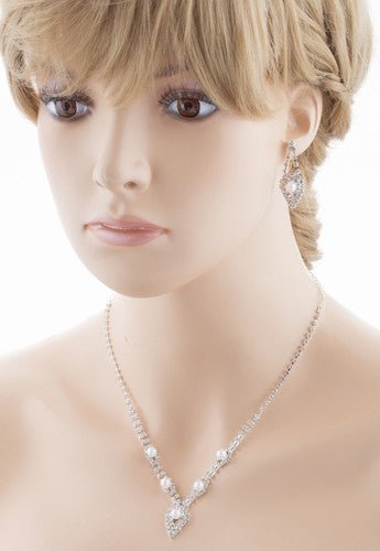 Bridal Wedding Crystal Rhinestone Pearl Fashion Jewelry Set - Wear and Wander