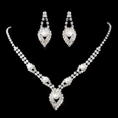 Bridal Wedding Crystal Rhinestone Pearl Fashion Jewelry Set - Wear and Wander