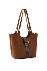 Brown Faux Leather Snap Closure Crossbody Hand Bag Single Brown - Wear n Wander