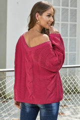 Bubblegum V - Neck Braided Knit Sweater - Wear and Wander