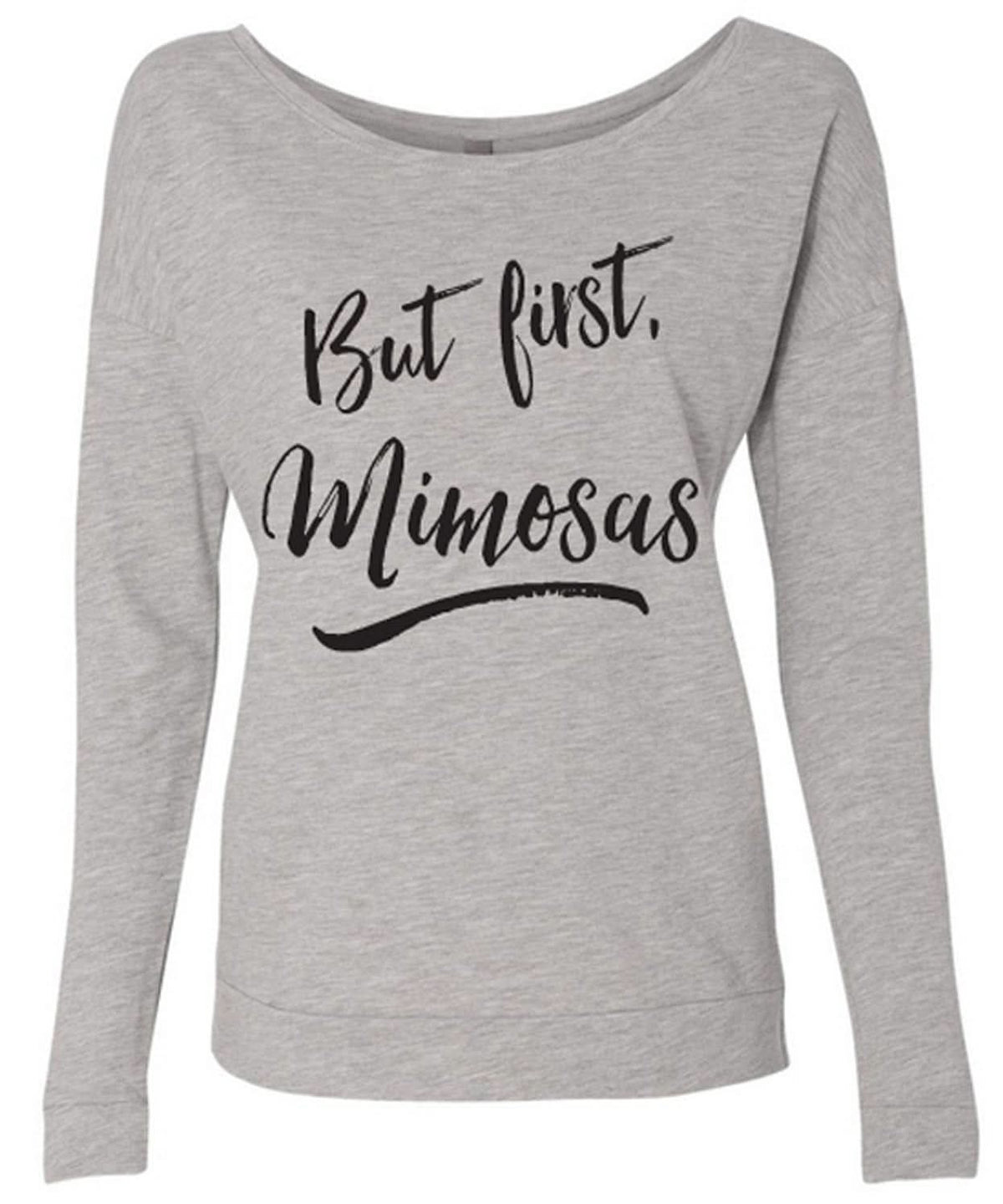 BUT FIRST MIMOSAS Off - Shoulder Long Sleeve Sweater - Wear and Wander