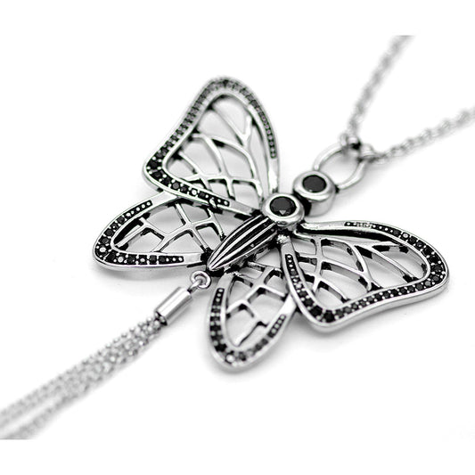 Butterfly Necklace Gossamer Wings with Cubic Zirconia - Wear and Wander