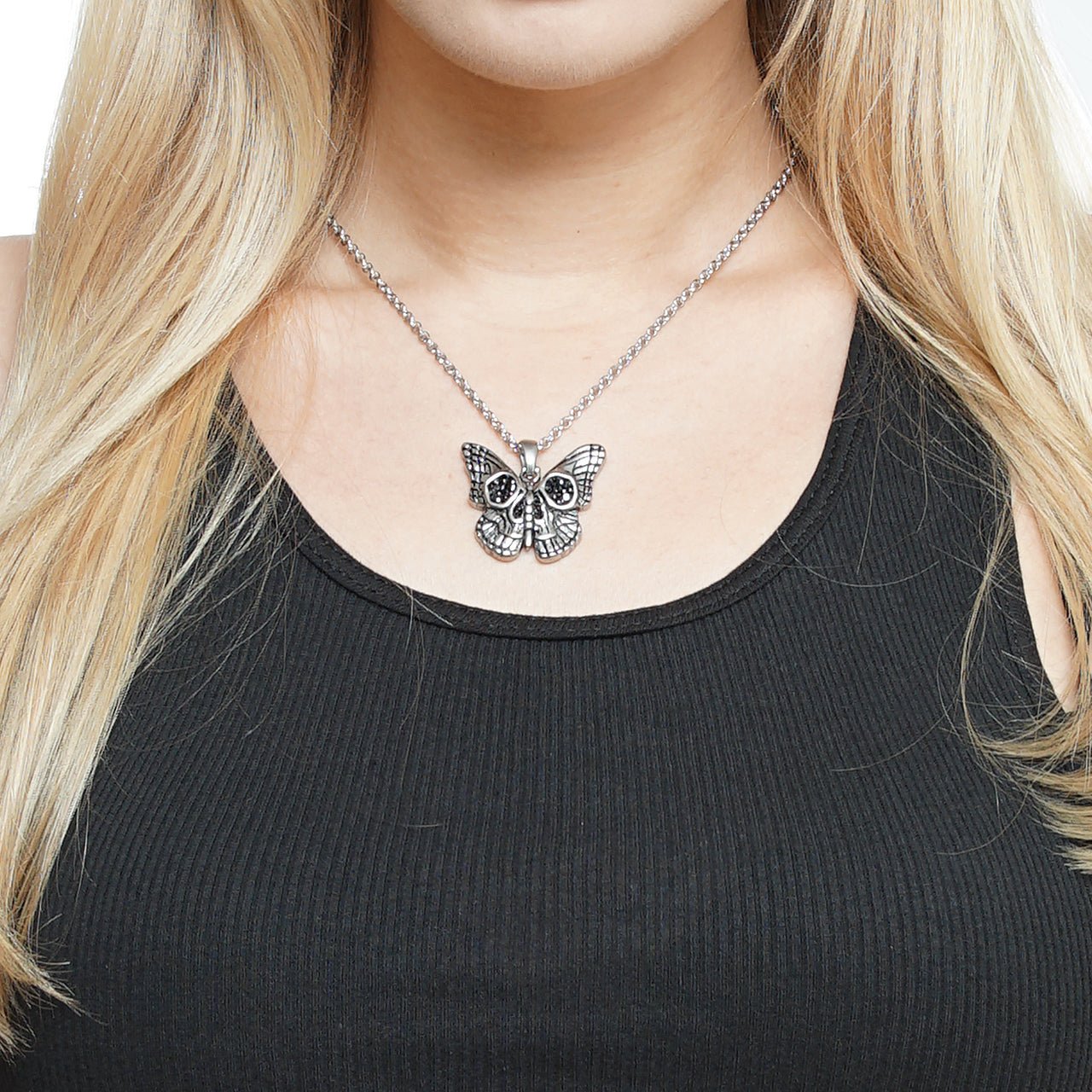 Butterfly skull necklace - Wear and Wander