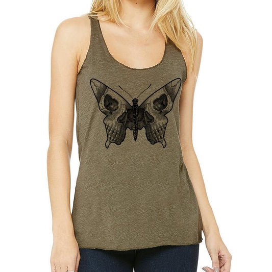 Butterfly skull racerback tank - Wear and Wander