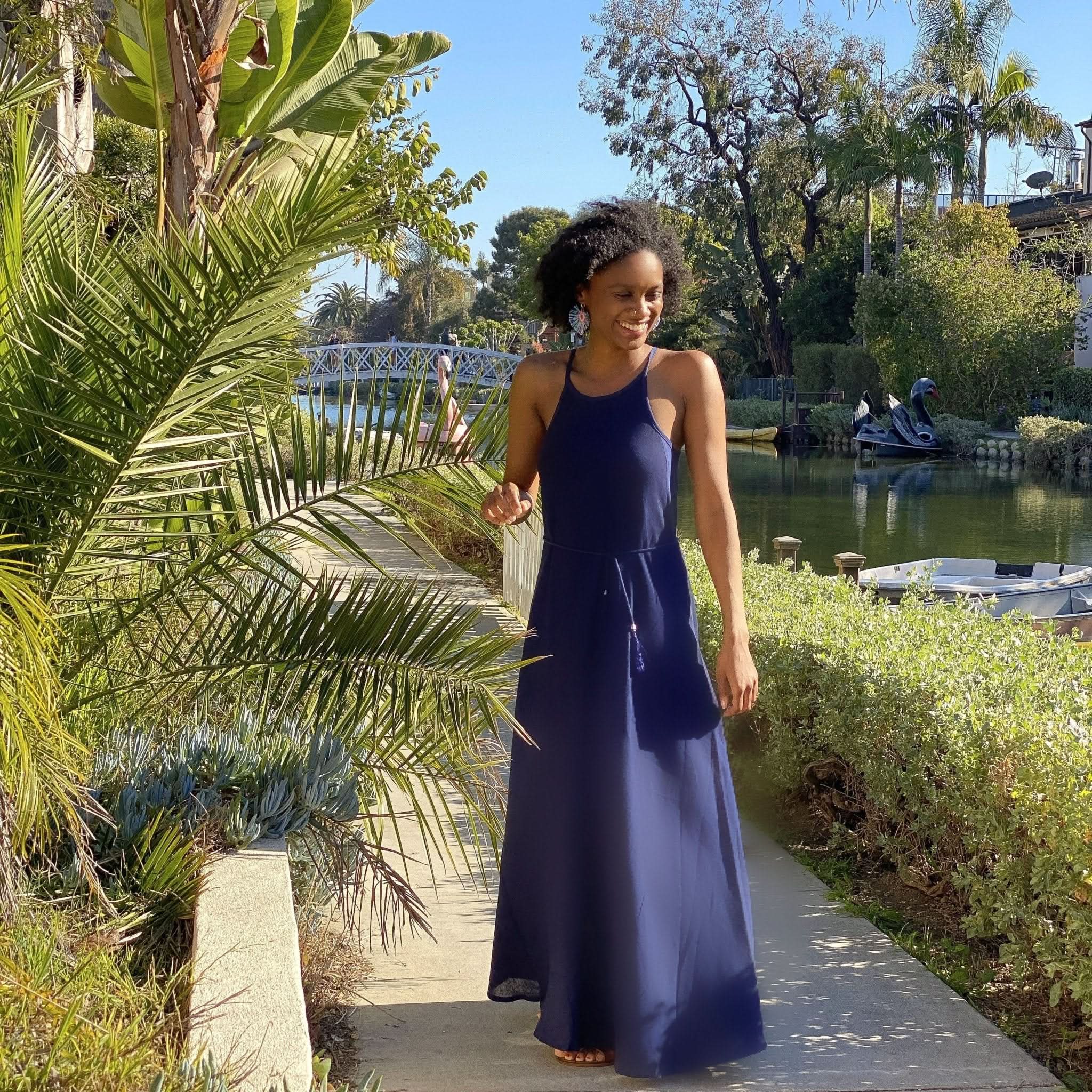 CALLIE MAXI DRESS - NAVY - Wear and Wander