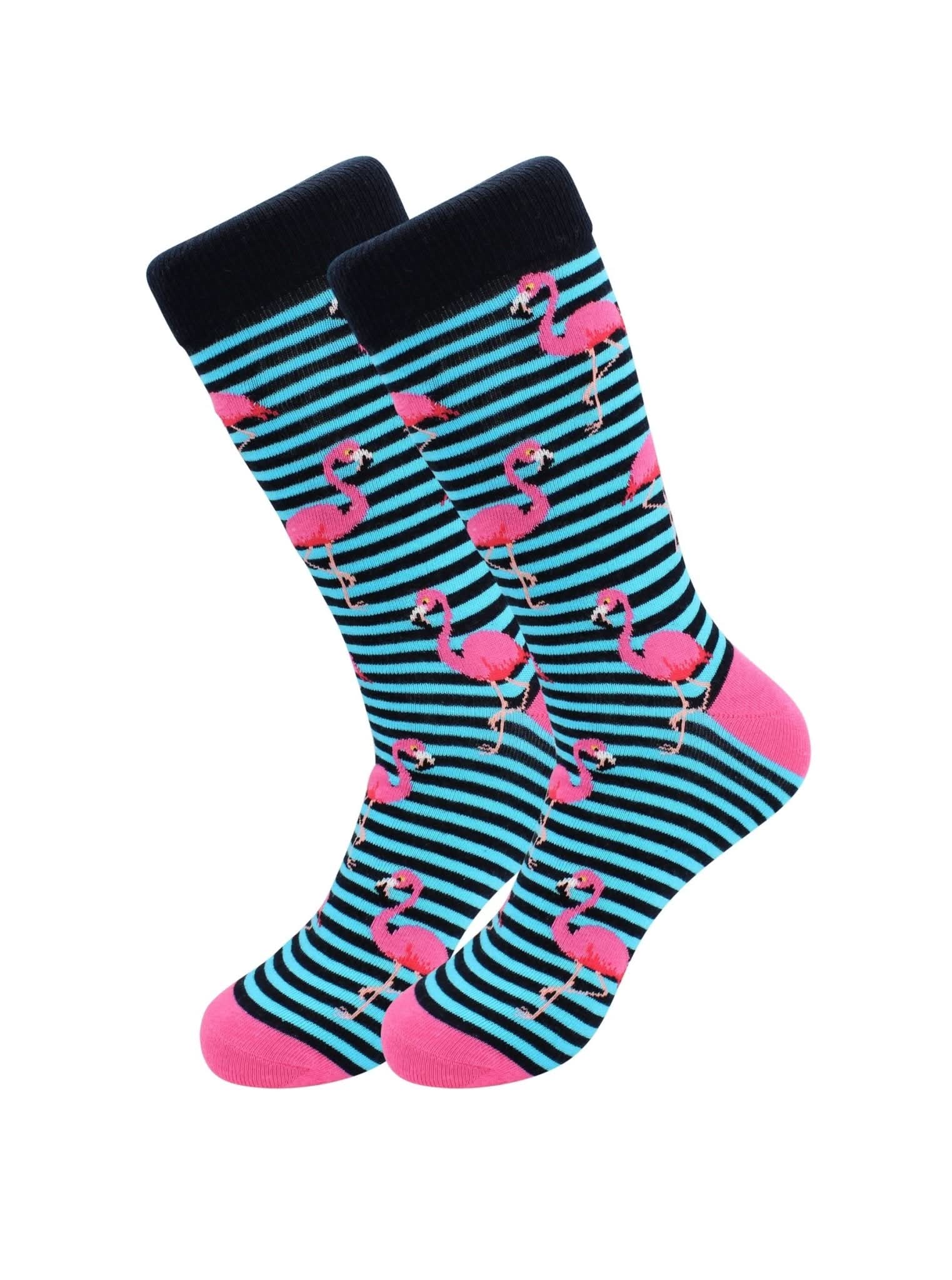 Casual Designer Trending Animal Socks - Flamingo for Men and Women - Wear and Wander