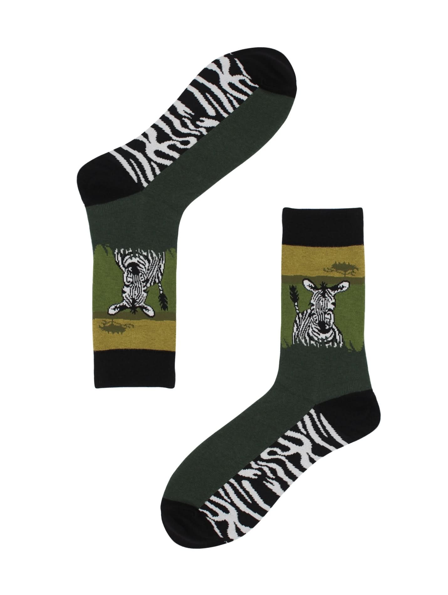 Casual Designer Trending Animal Socks - Zebra - for Men and Women - Wear and Wander