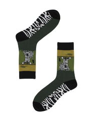Casual Designer Trending Animal Socks - Zebra - for Men and Women - Wear and Wander