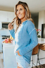 Casual Sky Blue White Tie Dye Hoodie - Wear and Wander