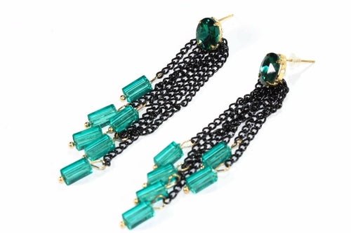 Chain & Beads Dangle Earrings - Wear and Wander