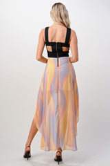 Chic Cut - Out Bodice High - Low Chiffon Dress - Wear and Wander