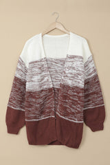 Chic Stripe Long Sleeve Knit Cardigan - Wear and Wander