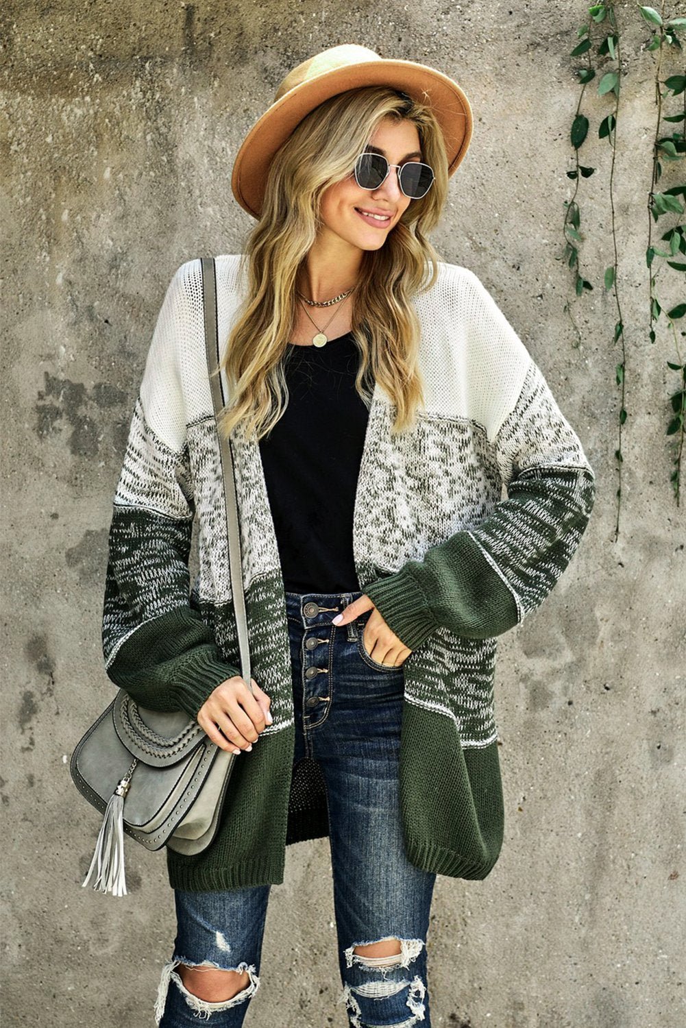 Chic Stripe Long Sleeve Knit Cardigan - Wear and Wander