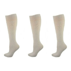 Classic Cable Knit Acrylic Knee High Socks 3 Pair Packs - Wear and Wander