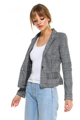 Classic Plaid Fitted Blazer - Wear and Wander