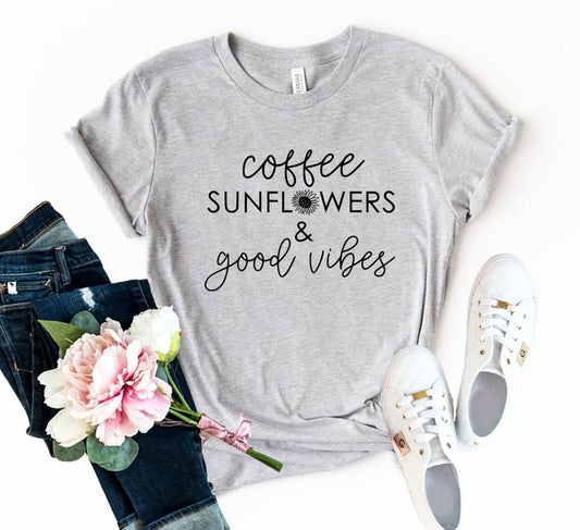 Coffee Sunflowers And Good Vibes Shirt - Wear and Wander