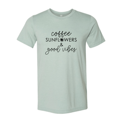 Coffee Sunflowers And Good Vibes Shirt - Wear and Wander