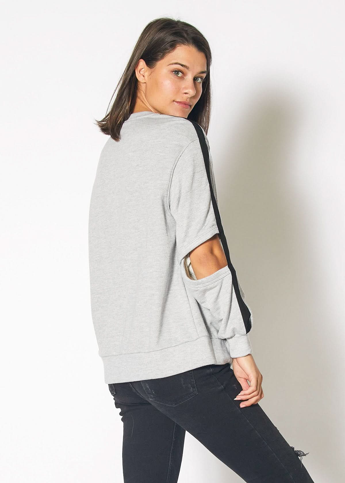 Cold Elbow Sweatshirt in Heather Grey - Wear and Wander