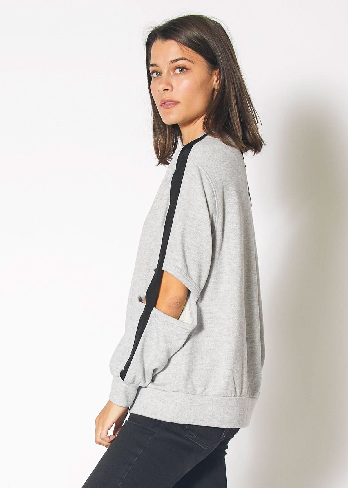 Cold Elbow Sweatshirt in Heather Grey - Wear and Wander