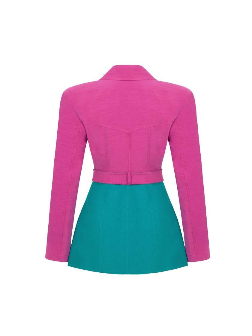 Color Block Double Breasted Jacket - Wear and Wander